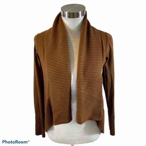 INC Open Front Ribbed Collar Knit Sweater Small - Picture 3 of 12